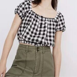 Black and White Checkered Women's Top